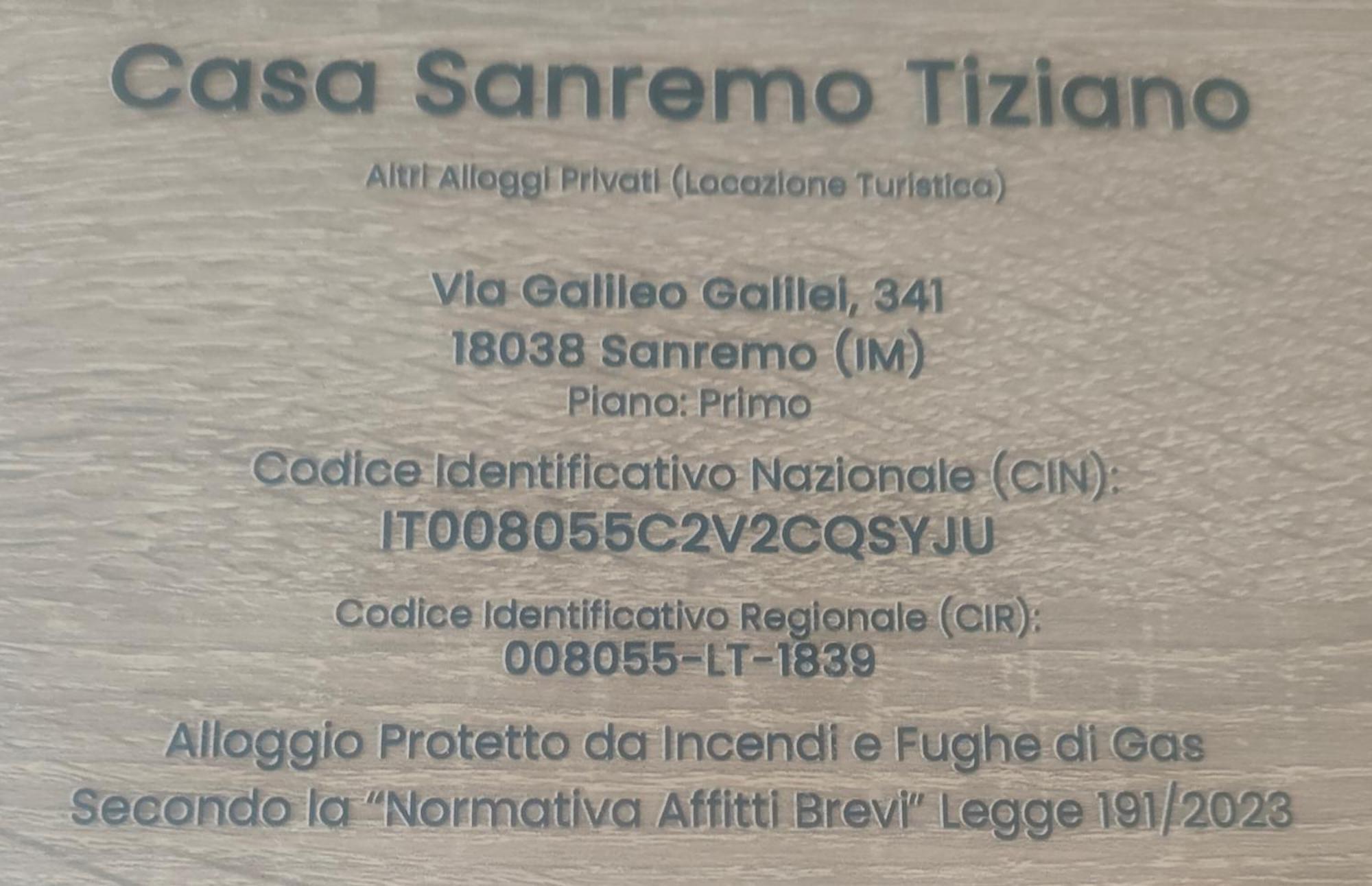 Casa Sanremo Tiziano Parking Gratis Spiaggia 15 Minuti A Piedi Zewnętrze zdjęcie